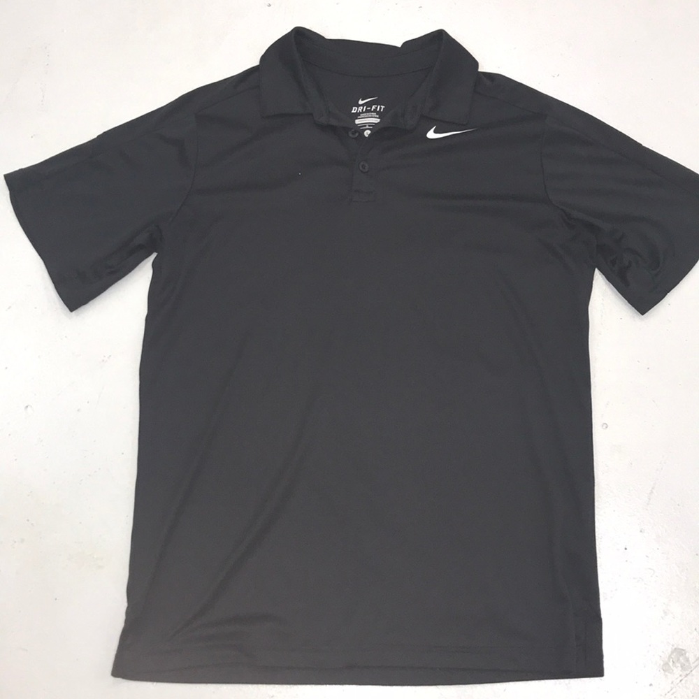 Boy’s Nike Dri- Fit Black Polo, Large